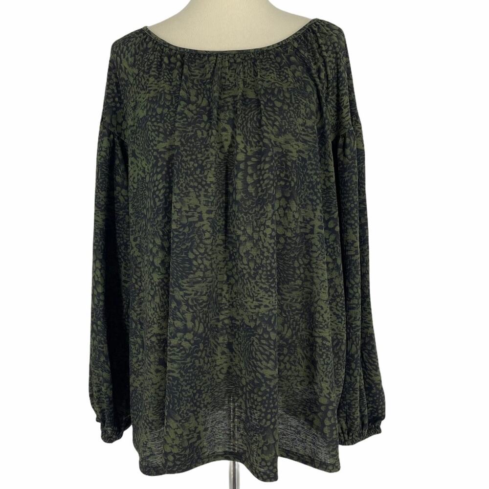 Ava‎ & Viv Green Abstract Blouse Size 14W NWT